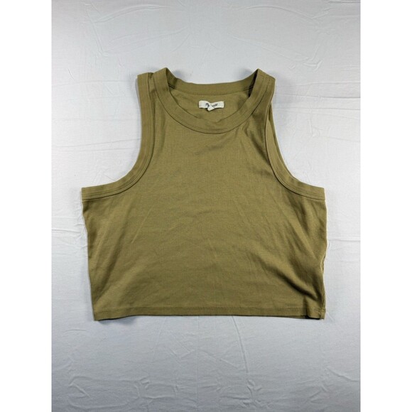 Madewell Tops - Madewell Women’s XL Mustard Yellow Rib Bouclé Scoopneck Tank – Cotton Blend –